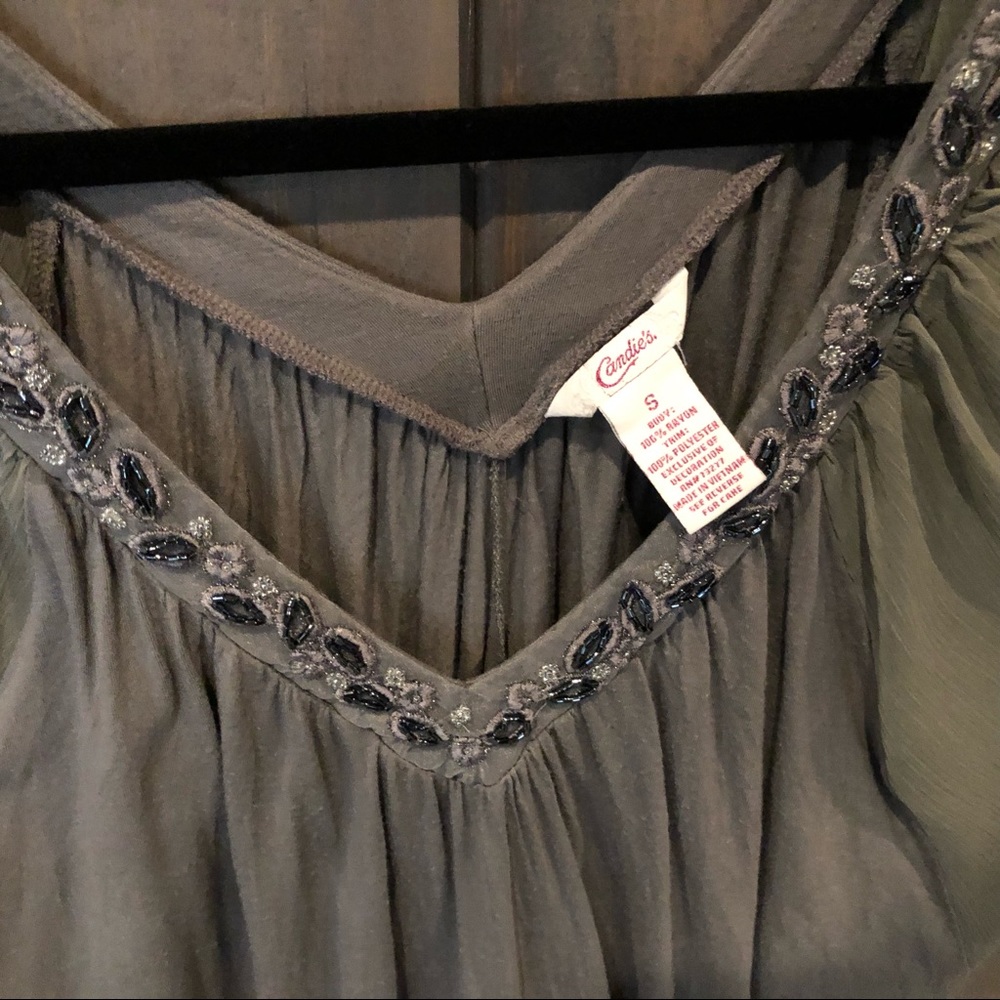 Candies jeweled v neck top - Picture 1 of 4
